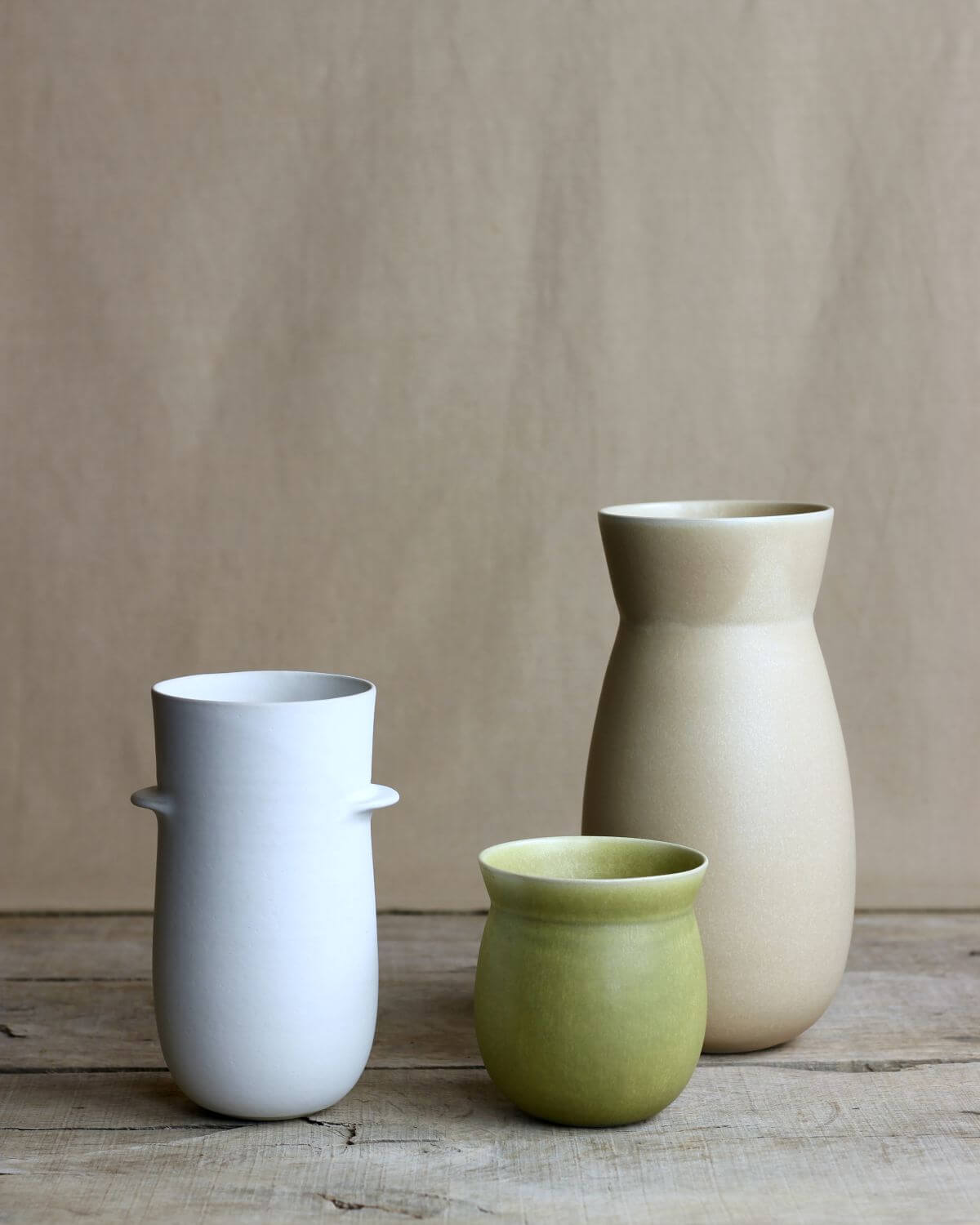 Cécile Preziosa, Vases, h 11,5, 19 et 25,5 cm