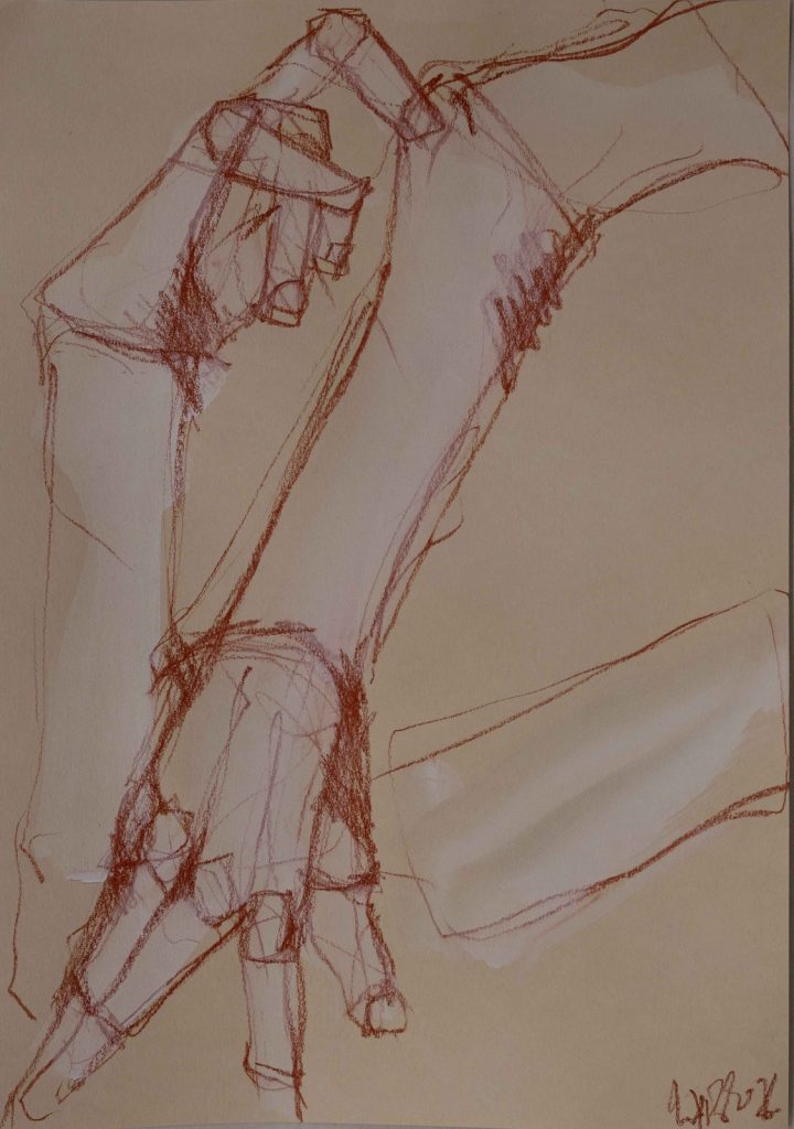 Laurent Anastay-Ponsolle, Main VI, 2026, sanguine et aquarelle sur papier, h. 42 x 29,5 cm